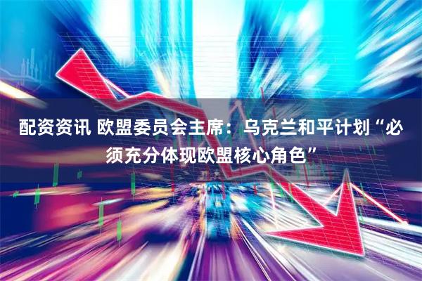 配资资讯 欧盟委员会主席：乌克兰和平计划“必须充分体现欧盟核心角色”