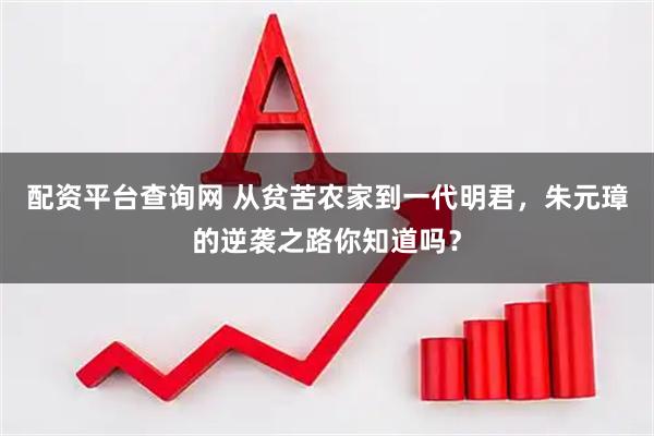 配资平台查询网 从贫苦农家到一代明君，朱元璋的逆袭之路你知道吗？